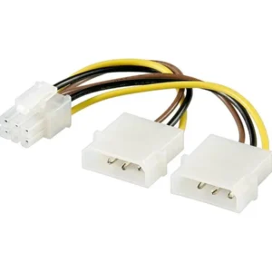 Dual 4-Pin Molex to 6-Pin PCIe Power Adapter