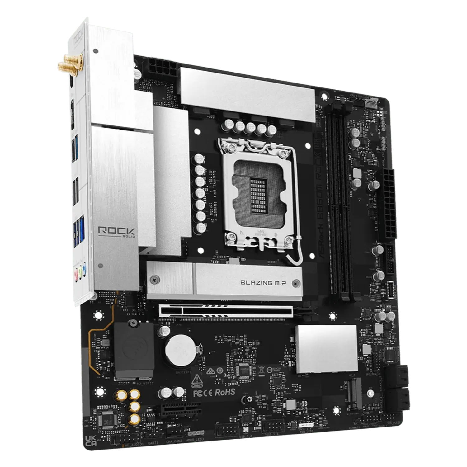 ASRock B860M Rock WiFi Intel LGA1851 MATX Gaming Motherboard