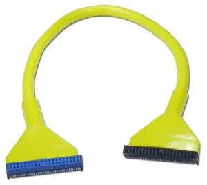 Yellow 18-inch rounded ATA133 IDE cable for one device
