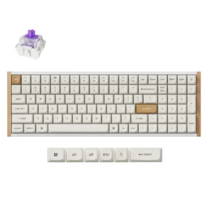 Keychron K4 HE 96% Magnetic Switch Hot-Swap RGB Wireless Keyboard - White (Wood + Aluminium)