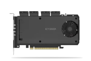 ICY DOCK MB204MP-1B 4-bay M.2 NVMe PCIe 4.0 x16 adapter