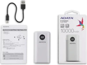 ADATA P10000QCD 10000mAh white power bank