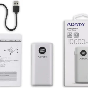 ADATA P10000QCD 10000mAh Power Bank - White