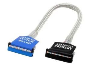 10-inch fluorescent silver braided rounded ATA133 IDE cable with two connectors