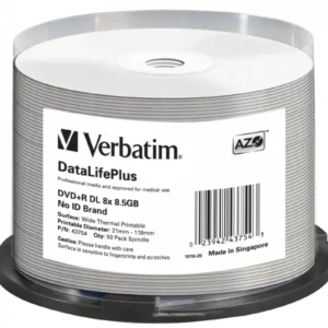 Verbatim 43455 DVD+R DL 8x Thermal Printable 50 Pack