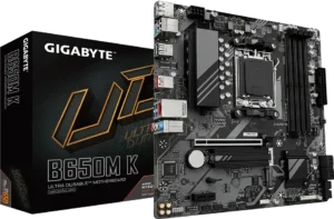 Gigabyte B650M K Micro-ATX AM5 motherboard with retail box