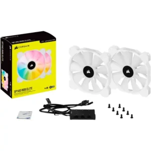 Corsair AF140 RGB Elite 140mm PWM Fan Twin Pack - White