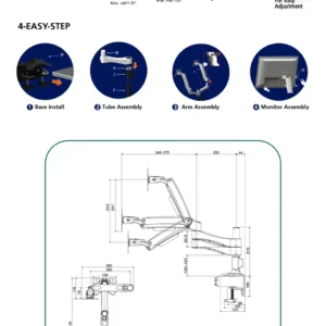 Aavara AC742 Free-Style Dual Monitor Clamp Stand