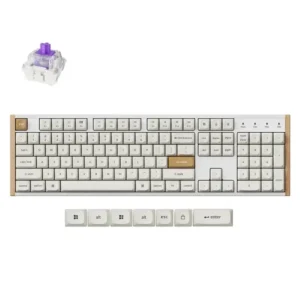 Keychron K10 HE Special Edition Full-size Hot-Swap Gateron Dbl-Rail Nebula Switch RGB Wireless Keyboard - White (Wood + Al)