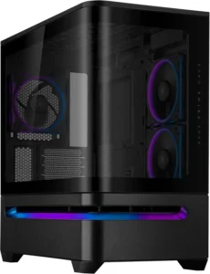Asus Prime AP202 ARGB Curved Tempered Glass Micro-ATX Chassis – Black