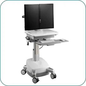 Aavara CED01 Powered Dual-Monitor Medical Cart with e-LIFT