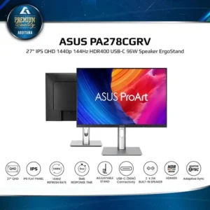 Asus ProArt 27" QHD 1440p IPS 144Hz Monitor with USB Type-C 96W PD