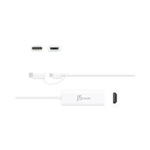 J5 JUA165C miCroUSB+tC->HDMi