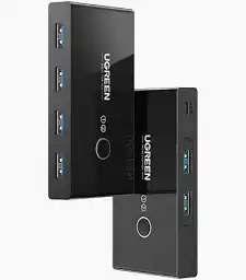 UGREEN USB 3.0 4-Port Switch Box, with 1.5m USB Cables